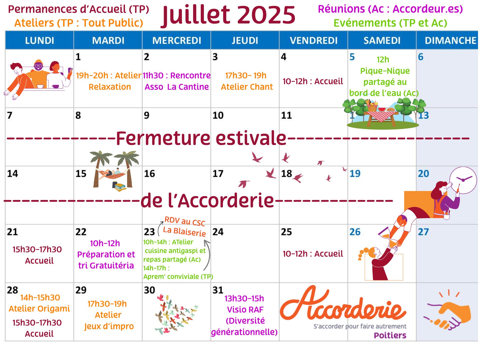 Agenda de juillet