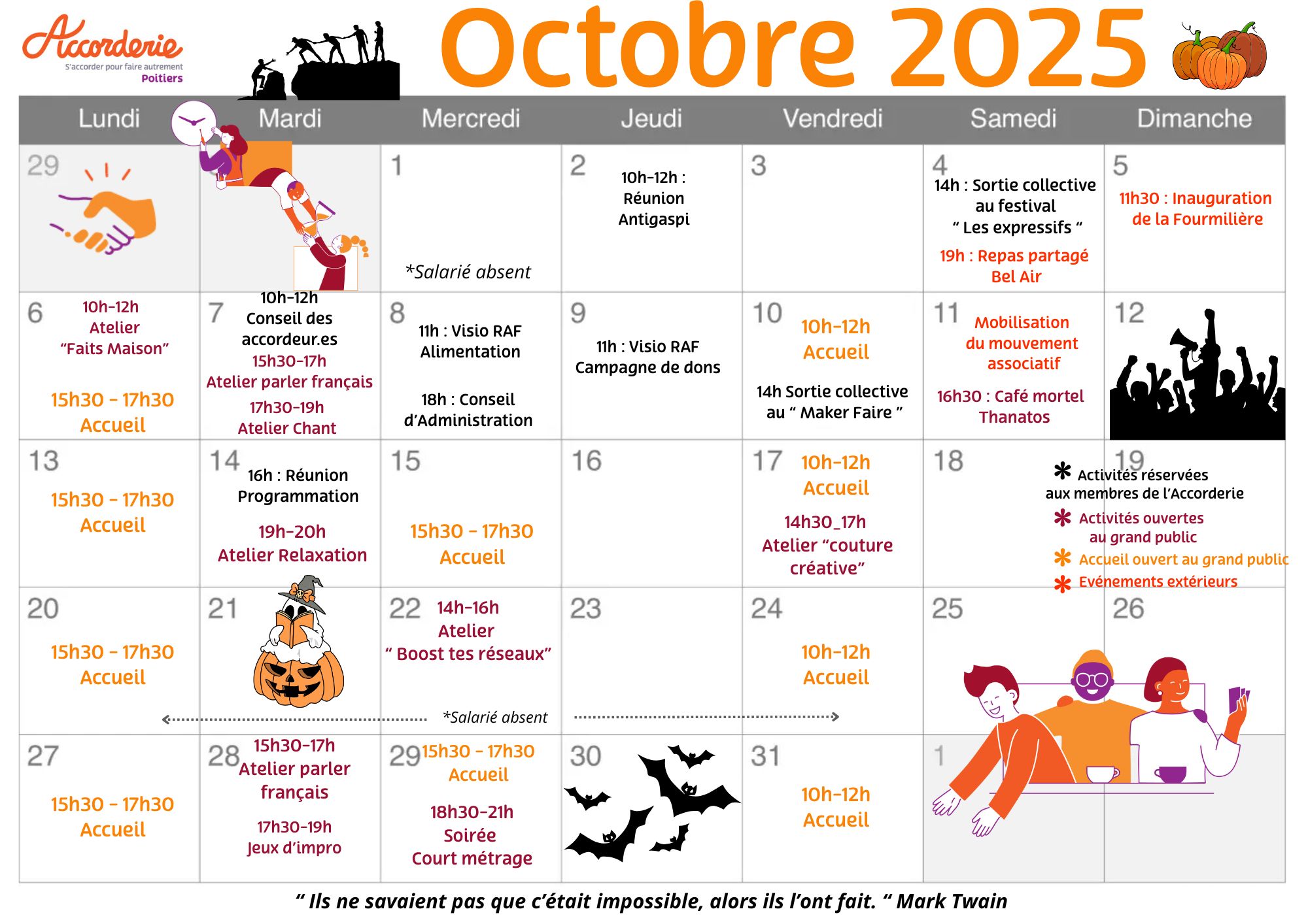 Agenda d'octobre