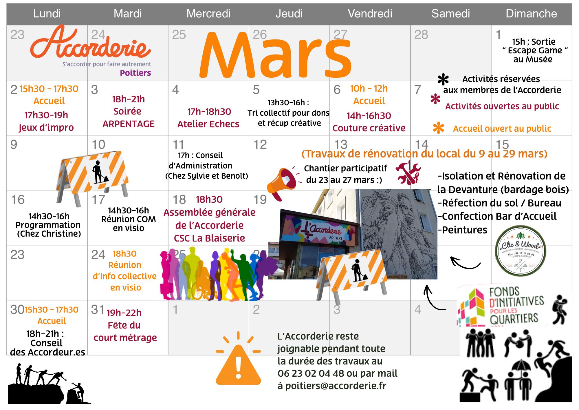 Agenda du mois