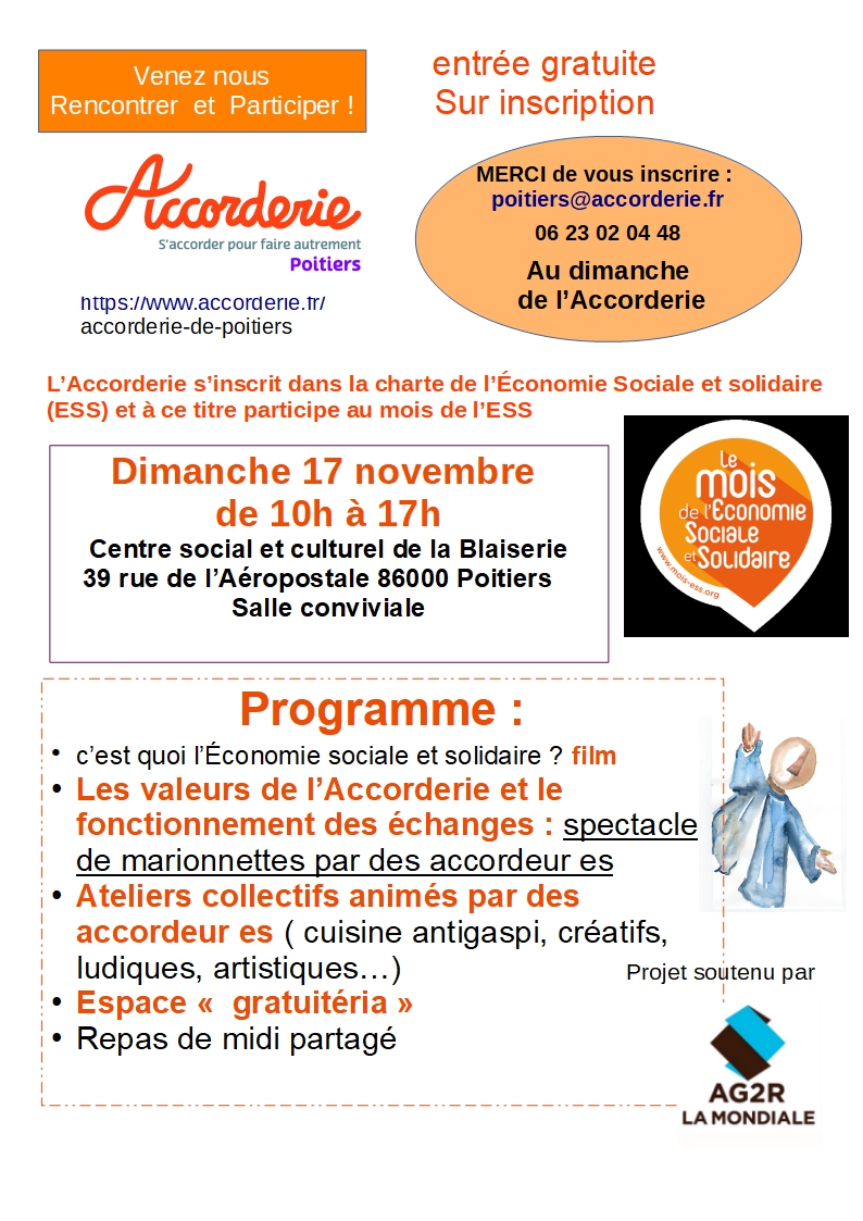 Invitation au dimanche de l'Accorderie